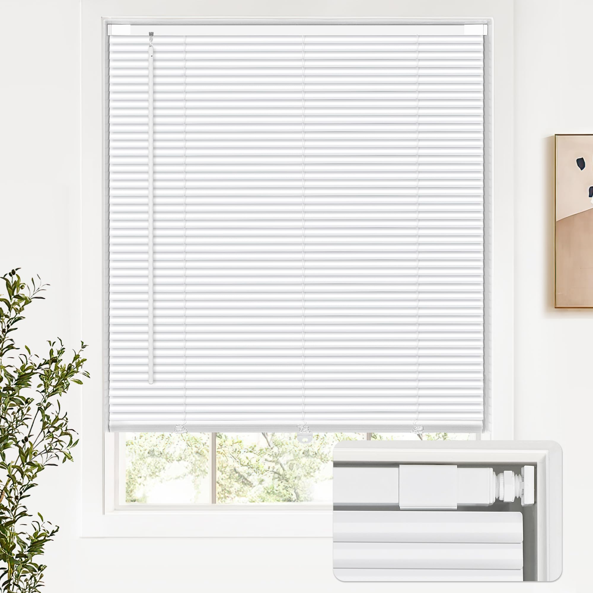 Amazon.com: LazBlinds No Drill Cordless Mini Blinds, White 20